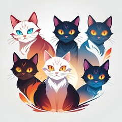 cute cats logo mascot for t-shirts