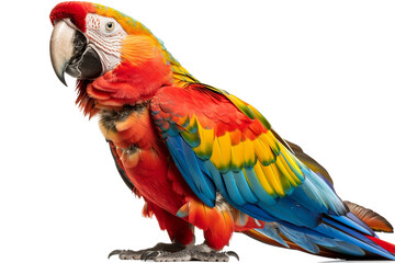 Macaw Parrot On Transparent Background.
