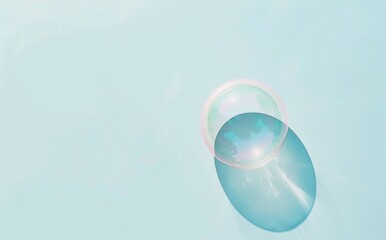 Photo of a single soap bubble on a white background