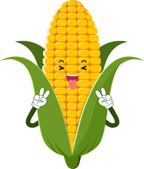 corn cartoon character illustration - obrazy, fototapety, plakaty