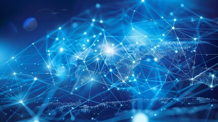 Fototapeta premium Visualization of global connectivity through data transfer and cyber technology