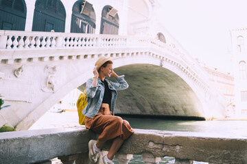 Young woman travel in Venice, Italy, Europe. - 794923556