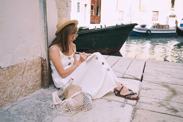 Young woman travel in Venice, Italy, Europe. - 794923999
