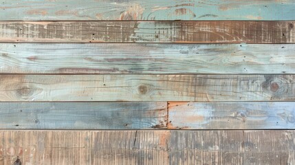 Neutral Vintage Wood Background with Weathered Pine Boards in Pale Brown and Cool Blue Tones