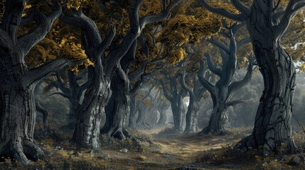 Forest of the Black Trees - obrazy, fototapety, plakaty