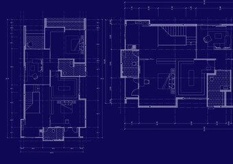 Floor plan designed building on the drawing.