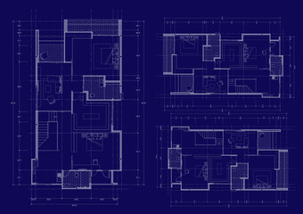 Floor plan designed building on the drawing.