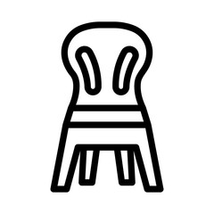 plastic chair line icon illustration vector graphic