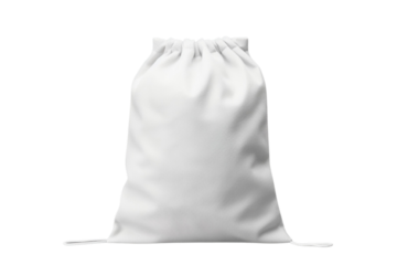 White backpack with laces. Sport bag mockup on white background