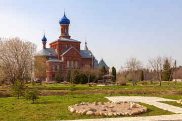 Church of St. Nicholas the Wonderworker and St. George the Victorious in the village of Smogiri, Smolensk, Russia - obrazy, fototapety, plakaty