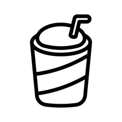 plastic cup line icon illustration vector graphic