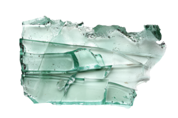 Shattered glass piece isolated on transparent background