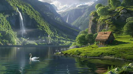 Fototapeta premium lake in the mountains