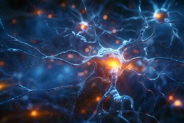 Neurons triggering brain activity triggering biological electrical nerve signal, chemical receptor cell, neurotransmitter, dendritic, and neural medicine
