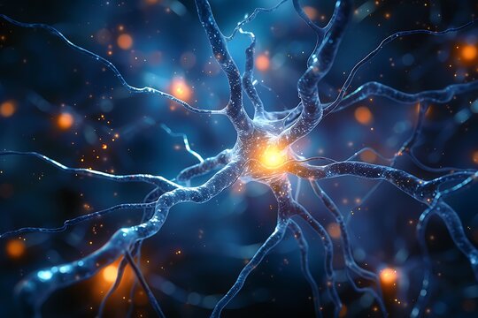Neurons triggering brain activity triggering biological electrical nerve signal, chemical receptor cell, neurotransmitter, dendritic, and neural medicine