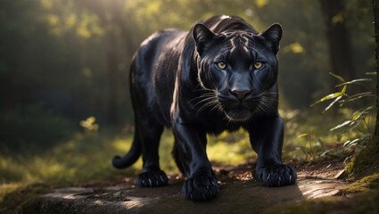 Naklejka na ściany i meble Black panther, leopard