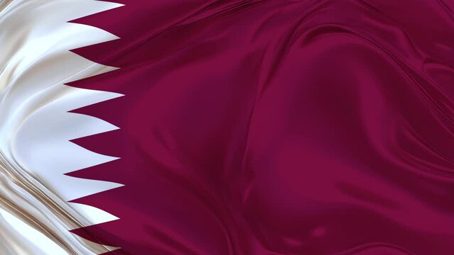 Qatar wave flag seamless loop high resolution animation. 4K