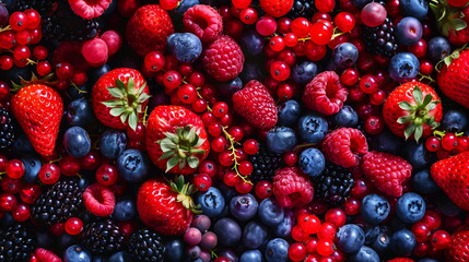Lots of red and blue berries