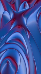 Sapphire Swirls: A Mesmeric Blend of Blue and Crimson Waves - obrazy, fototapety, plakaty
