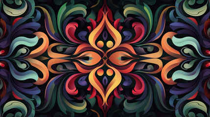 Intricate Arabesque ai abstract background with dark, rich colors