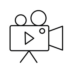 video camera icon with white background vector stock illustration