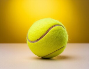 tennis ball on yellow background