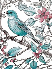 Whimsical Illustration of Exquisite Birds