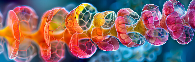 Abstract Cellular Honeycomb Pattern in Vivid Hues