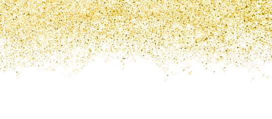 Sparkling falling golden shiny dust confetti particle glitter on transparent background. Ideal for...