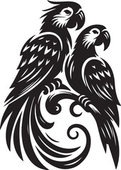 Parrot couple  vector.