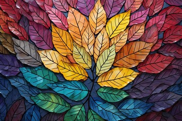 Autumn Leaf Gradient Colors: Fallen Leaf Mosaic Delight