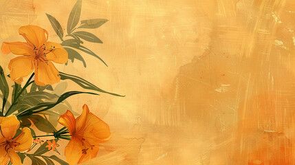 A peaceful marigold backdrop with Labor Day motifs on one side, leaving room for your custom text.