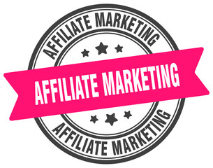 affiliate marketing stamp. affiliate marketing label on transparent background. round sign