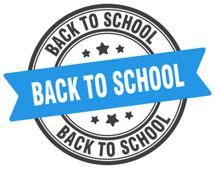back to school stamp. back to school label on transparent background. round sign