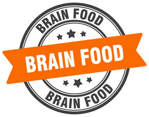 brain food stamp. brain food label on transparent background. round sign