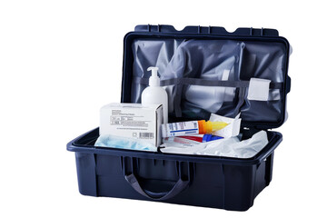 Compact Case of Medical Supplies for Any Situation On Transparent Background.