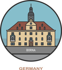 Borna. Cities and towns in Germany