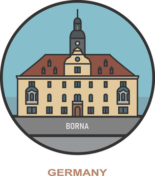 Borna. Cities and towns in Germany