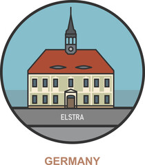 Elstra. Cities and towns in Germany