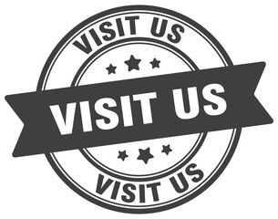 visit us stamp. visit us label on transparent background. round sign
