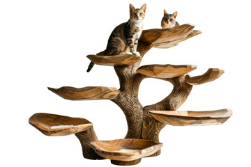 Multi-Level Cat Trees for Endless Entertainment On Transparent Background.