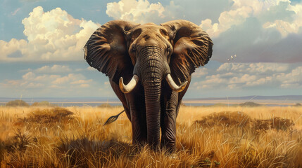 Majestic Elephant: Symbol of Strength - obrazy, fototapety, plakaty