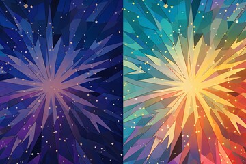 Sparkling Celestial Star Gradient Patterns - Heavenly Starlight Patterns