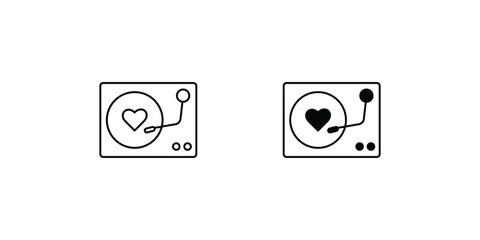 turntable icon with white background vector stock illustration