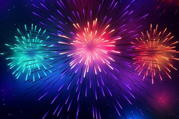 Dazzling Firework Gradient Explosions: Shimmering Sky Gradients Showcase