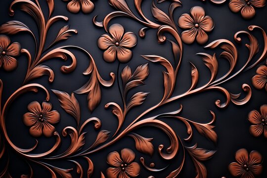 Engraved Leather Crafting Patterns: Elegant Floral Vines Collection