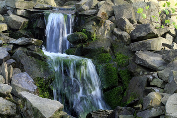 small outdoor waterfall
