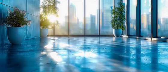 Modern city floor with a panoramic view, luxury and design in architecture