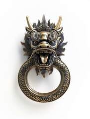 4D Digital Rendering of Antique Chinese Dragon Door Knocker