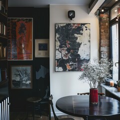 modern living room with fireplace